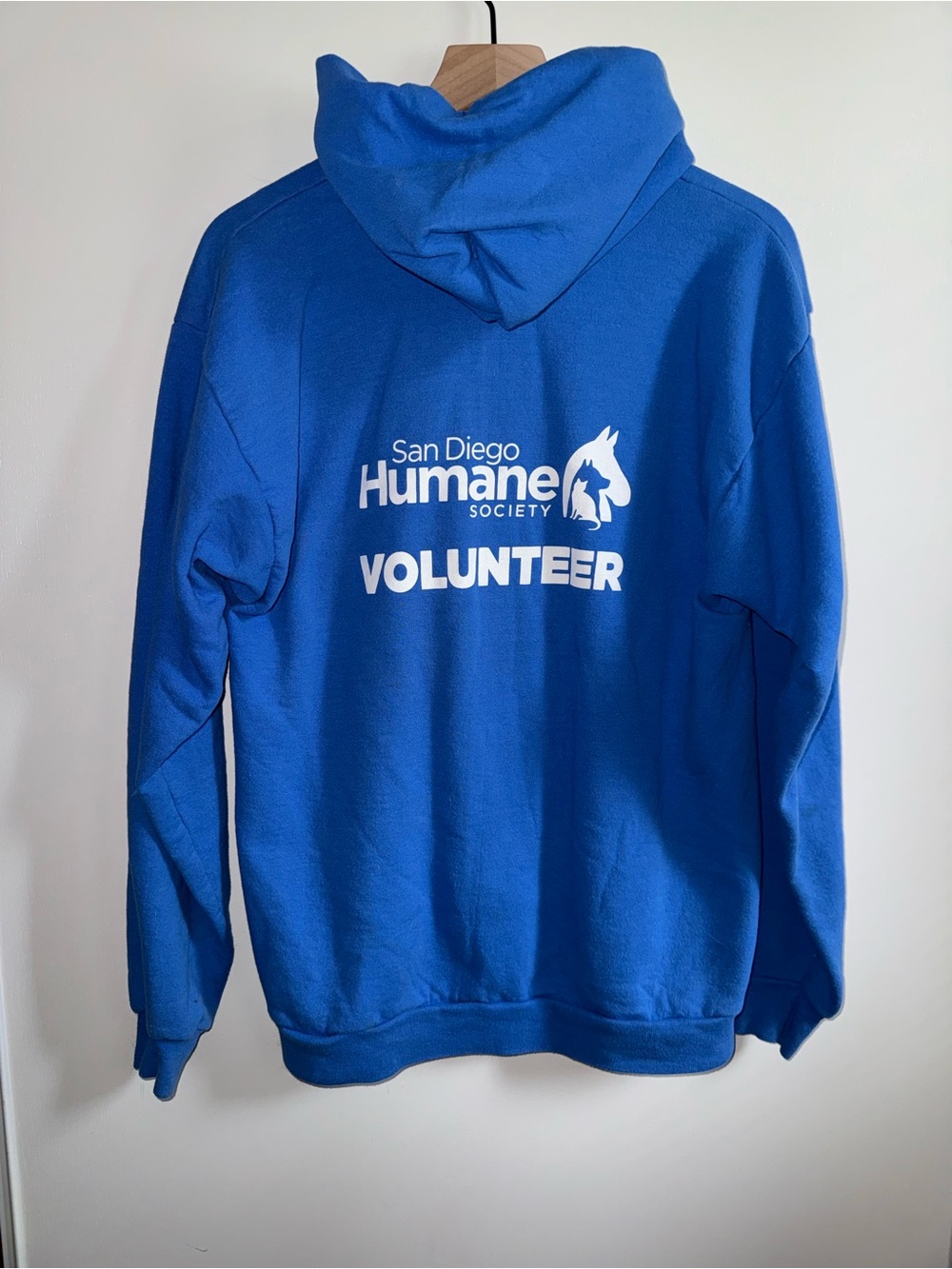 San Diego Humane Society Volunteer Blue Zip Up Hoodie Size Adult Medium